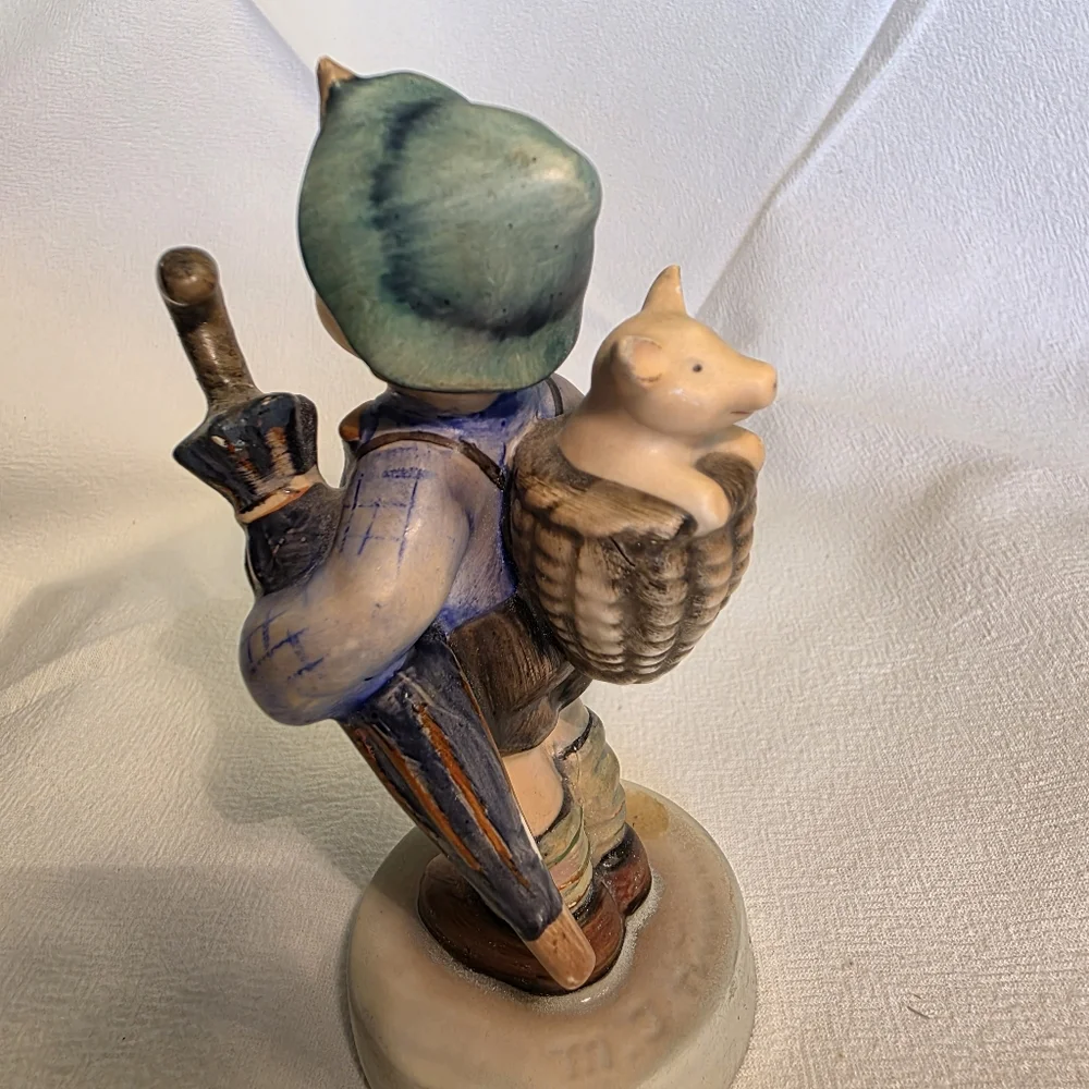 Vintage Goebel Hummel Home From The Market Figurine Boy Basket Pig TMK 3 RARE